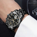OLEVS Men's Watches Automatic Mechanical Business Wristwatch Waterproof Stainless Steel Strap Watch for Man Skeleton Calendar - M & M Global