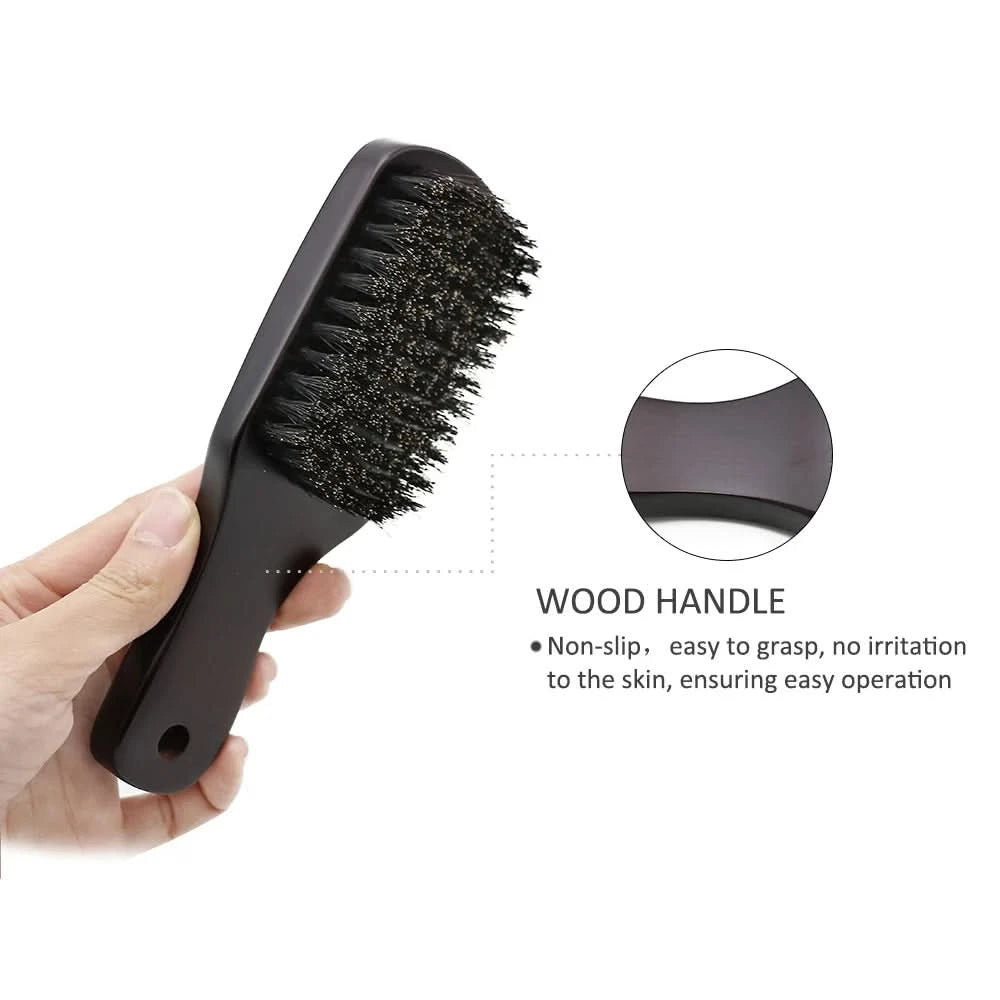 Natural Boar Bristle Beard Brush Men Facial Hair Cleaning Brush Professional Hairbrush Shaving Tools Beard Mustache Brushes - M & M Global