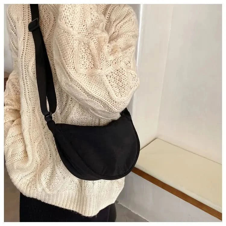Simple Design Women's Messenger Bag Fashion Ladies Nylon Hobos Small Shoulder Bags Vintage Female Girls Purse Cloth Handbags - M & M Global
