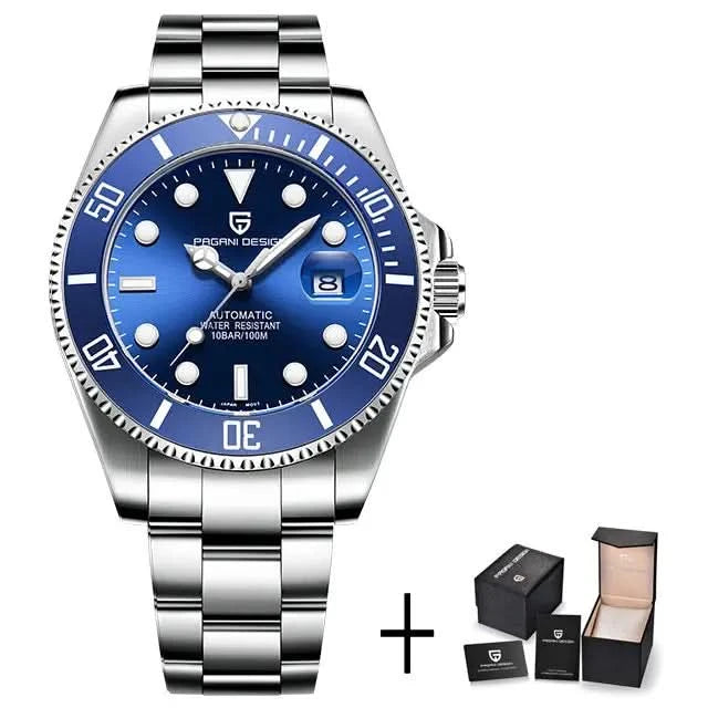PAGANI DESIGN Luxury Sapphire Glass Men Automatic Watch 100m Waterproof Stainless Steel men mechanical wristwatches montre homme - M & M Global