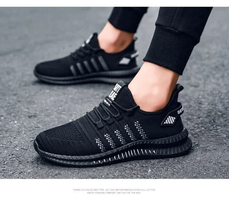 Fashion Men Sneakers Mesh Casual Shoes Lac-up Breathable Lightweight Walking Sneakers Men Shoes Size 39-48 Support Dropshipping - M & M Global