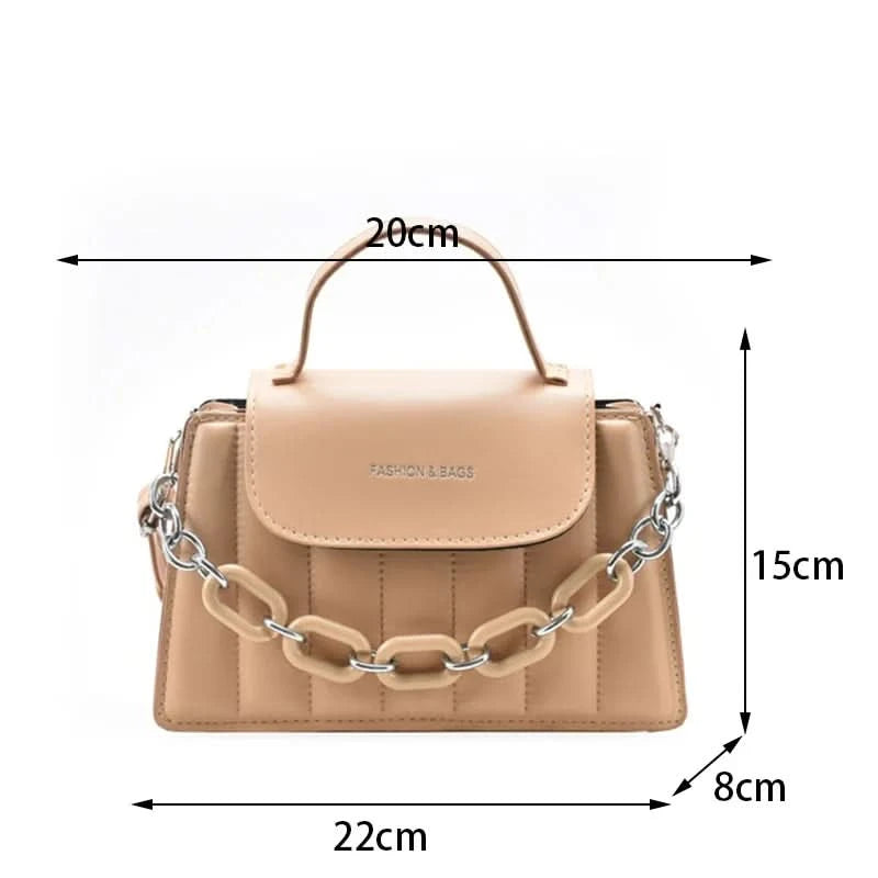 New Chains Shoulder Bag Women Solid Color Crossbody Bag Designer Messenger Handbag and Purse Luxury Top-handle Bag feminina - M & M Global