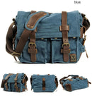 MUCHUAN Canvas Leather Men Messenger Bags   Big Satchel Shoulder Bags Male Laptop Briefcase Travel Handbag - M & M Global