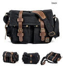MUCHUAN Canvas Leather Men Messenger Bags   Big Satchel Shoulder Bags Male Laptop Briefcase Travel Handbag - M & M Global