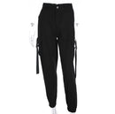 Womens Army Pants Casual Joggers Black Streetwear High Waist BDU Camo Army Hunting Trousers Korea Japan ouc347