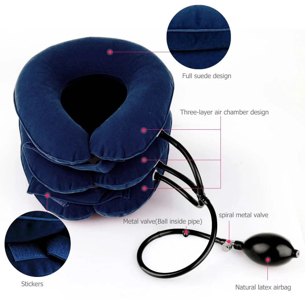 Cervical Neck Traction Medical Correction Device Cervical Support Posture Corrector Neck Stretcher Relaxation Inflatable Collar - M & M Global