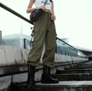 Womens Army Pants Casual Joggers Black Streetwear High Waist BDU Camo Army Hunting Trousers Korea Japan ouc347