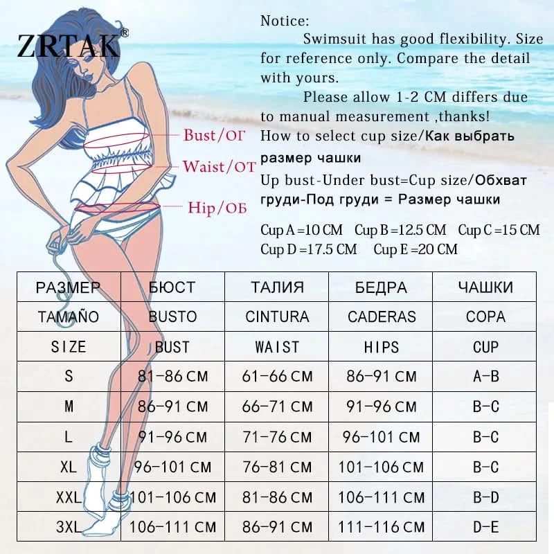 ZRTAK Sexy Swimwear Women Bikini String Swimming Suit For Women Bathing Suit Micro Folds Hight Cut Lace Halter Bikinis Set - M & M Global