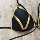 Contrast Trim Wrap Lace Up Bikini Sets Swimsuit For Women High Waist Two Pieces Swimwear 2022 Beach Bathing Suits - M & M Global