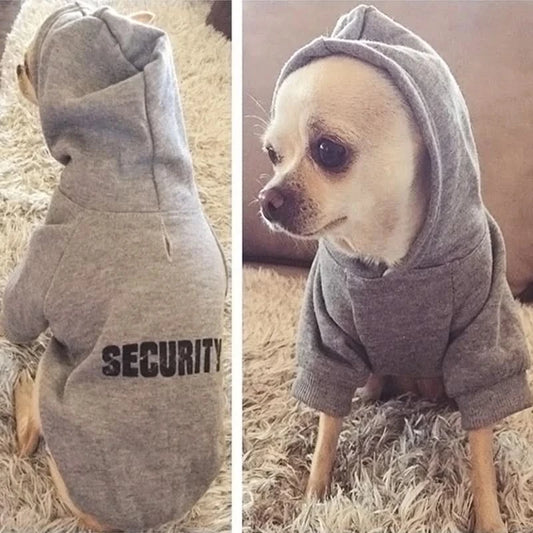 Security Dog Clothes Classic Pet Dog Hoodies Clothes For Small Dog Autumn Coat Jacket for Yorkie Chihuahua Puppy Clothing - M & M Global