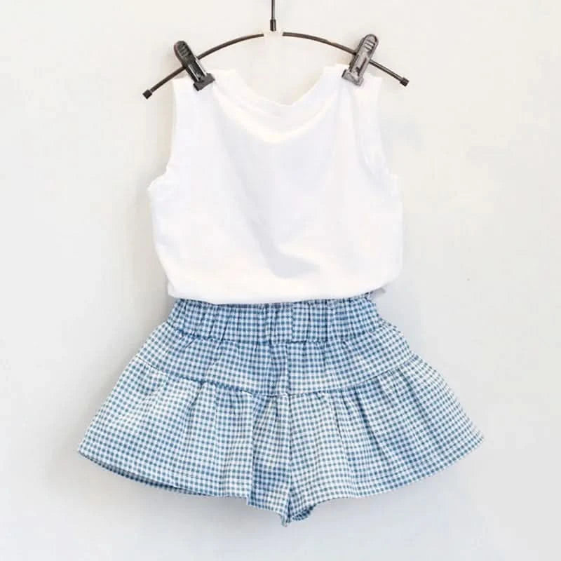 Summer Baby Girls Clothes Toddler Clothing Vest+Shorts 2PCS set Children Girls Costume 0-7Year Infant Outfits kidswear BC1152 - M & M Global