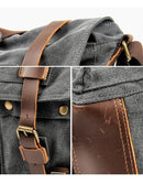 MUCHUAN Canvas Leather Men Messenger Bags   Big Satchel Shoulder Bags Male Laptop Briefcase Travel Handbag - M & M Global
