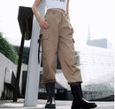 Womens Army Pants Casual Joggers Black Streetwear High Waist BDU Camo Army Hunting Trousers Korea Japan ouc347