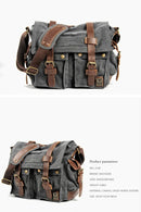 MUCHUAN Canvas Leather Men Messenger Bags   Big Satchel Shoulder Bags Male Laptop Briefcase Travel Handbag - M & M Global