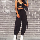 Womens Army Pants Casual Joggers Black Streetwear High Waist BDU Camo Army Hunting Trousers Korea Japan ouc347