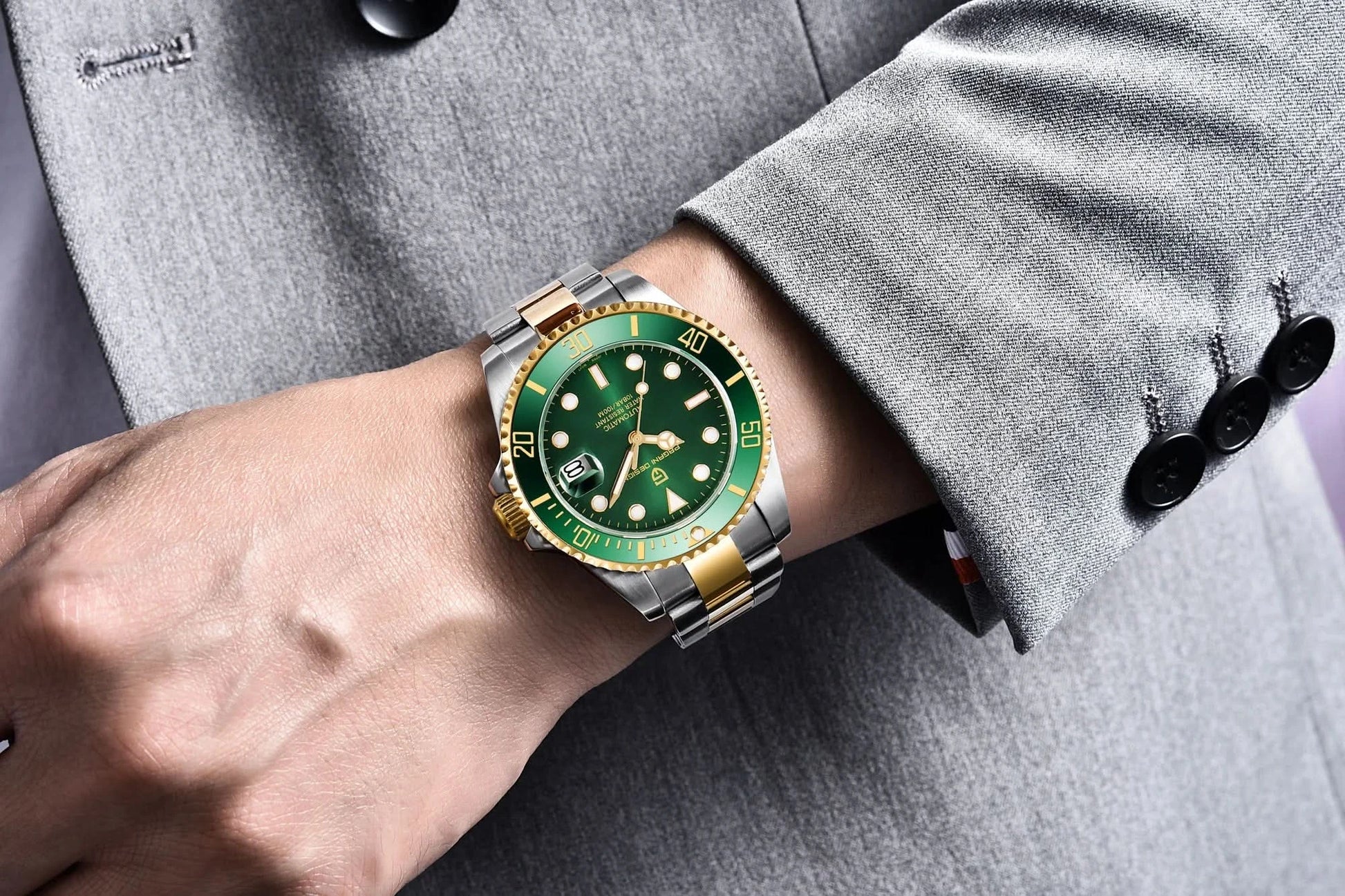 PAGANI DESIGN Luxury Sapphire Glass Men Automatic Watch 100m Waterproof Stainless Steel men mechanical wristwatches montre homme - M & M Global