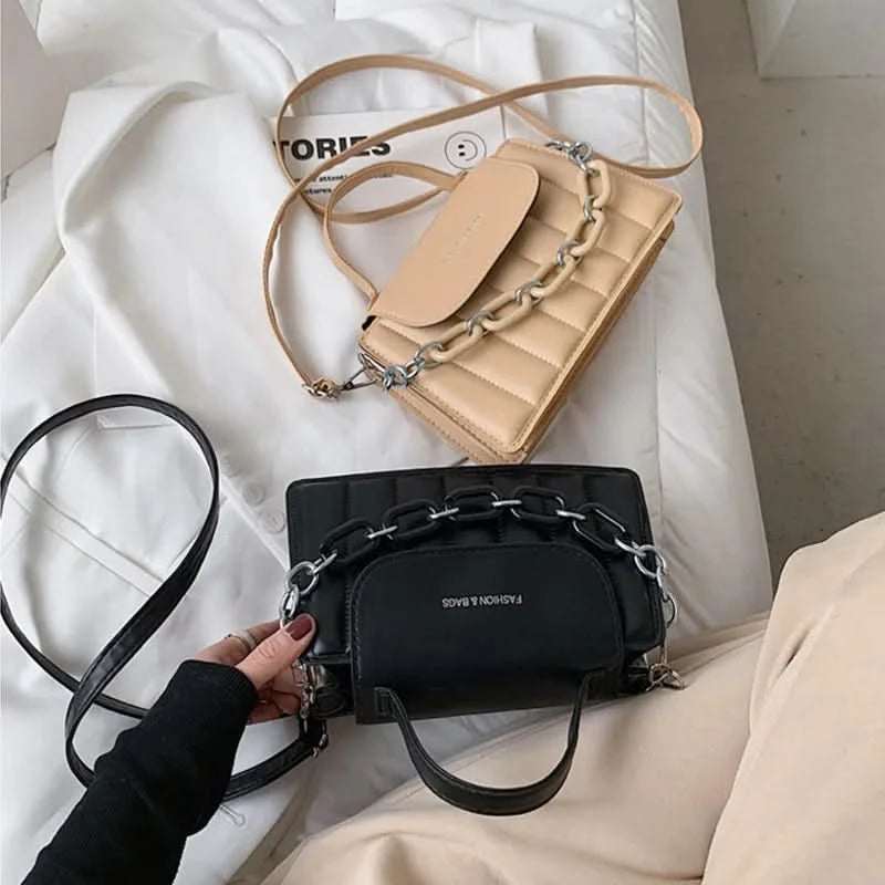 New Chains Shoulder Bag Women Solid Color Crossbody Bag Designer Messenger Handbag and Purse Luxury Top-handle Bag feminina - M & M Global