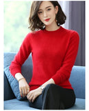 Super Warm 100% Mink Cashmere Sweaters and Pullovers Women Autumn Winter Soft Sweater Half Turtleneck Female Basic Pullovers