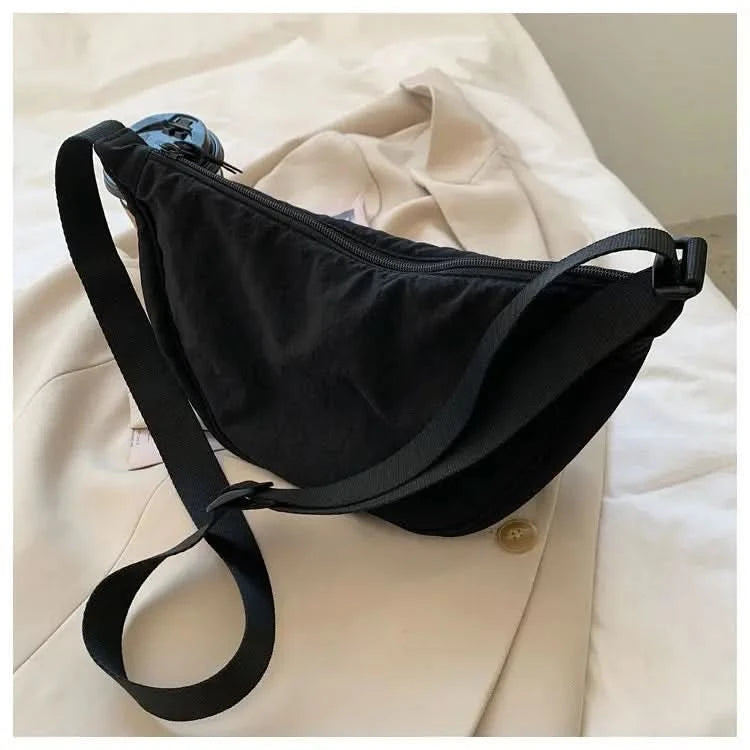 Simple Design Women's Messenger Bag Fashion Ladies Nylon Hobos Small Shoulder Bags Vintage Female Girls Purse Cloth Handbags - M & M Global