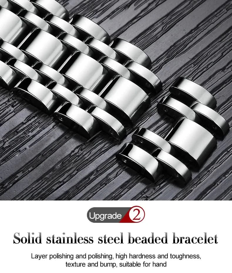 OLEVS Men's Watches Automatic Mechanical Business Wristwatch Waterproof Stainless Steel Strap Watch for Man Skeleton Calendar - M & M Global