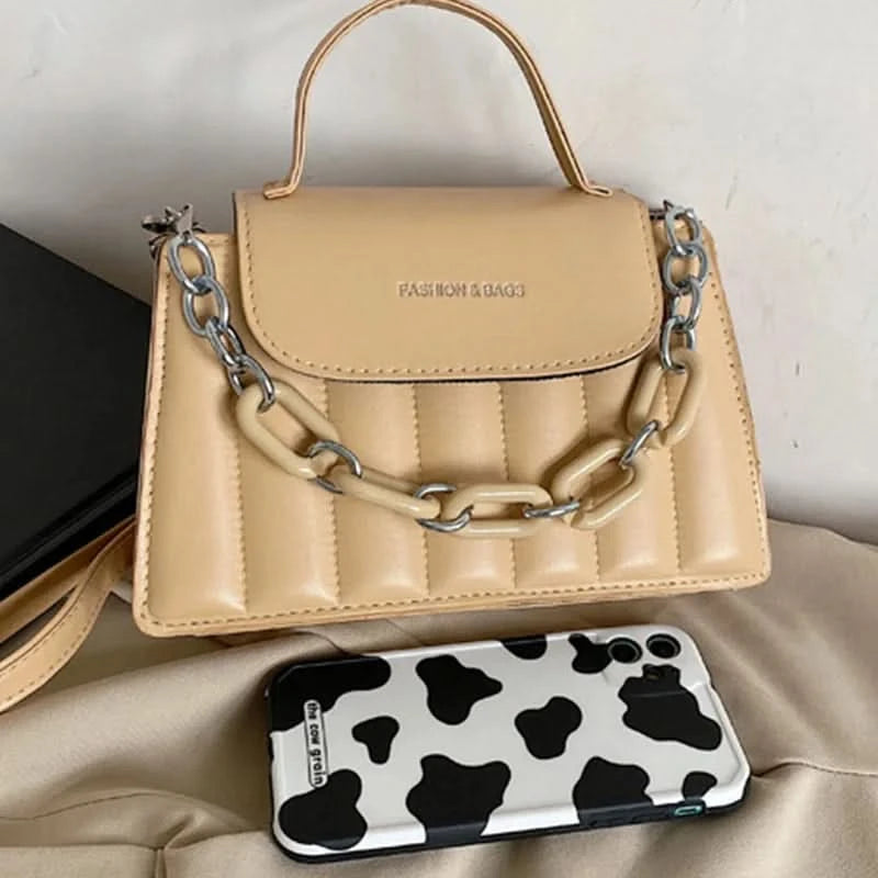 New Chains Shoulder Bag Women Solid Color Crossbody Bag Designer Messenger Handbag and Purse Luxury Top-handle Bag feminina - M & M Global