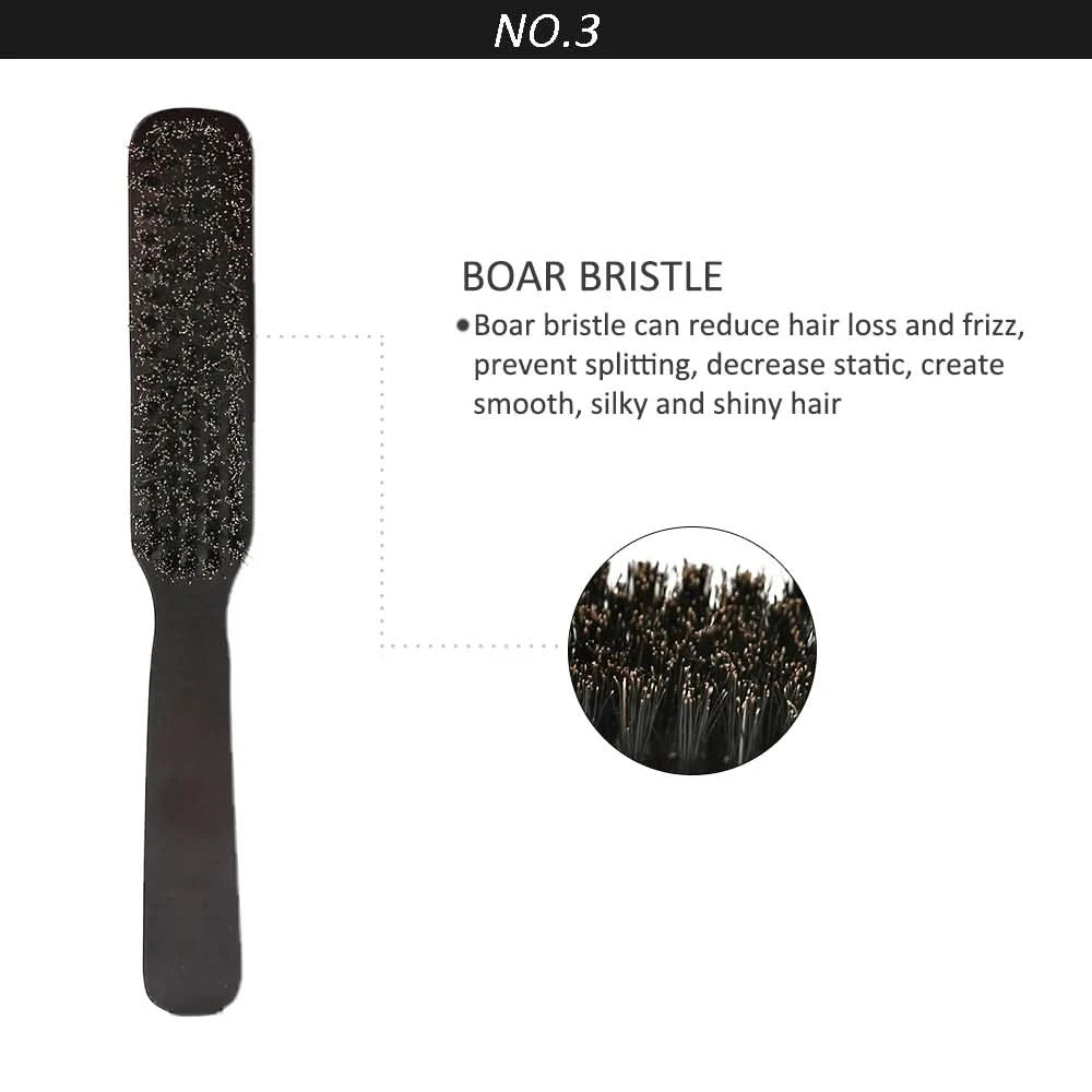 Natural Boar Bristle Beard Brush Men Facial Hair Cleaning Brush Professional Hairbrush Shaving Tools Beard Mustache Brushes - M & M Global