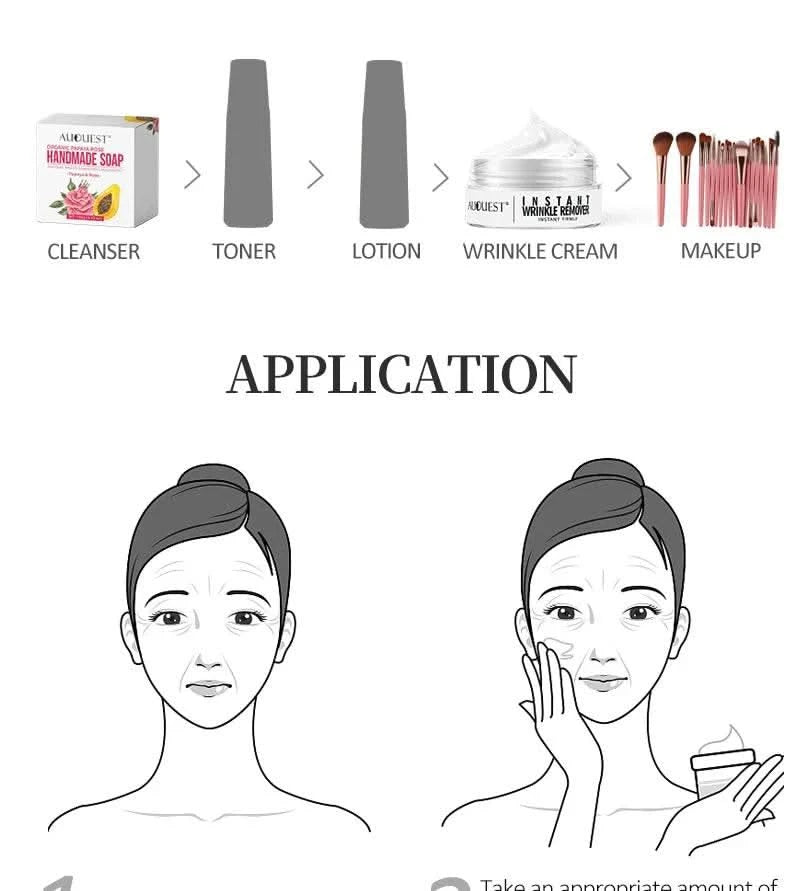 AUQUEST 5 Seconds Instant Anti Wrinkle Face Cream Peptide Anti Aging Lifting Firming Nourish Facial Cream Skin Care - M & M Global