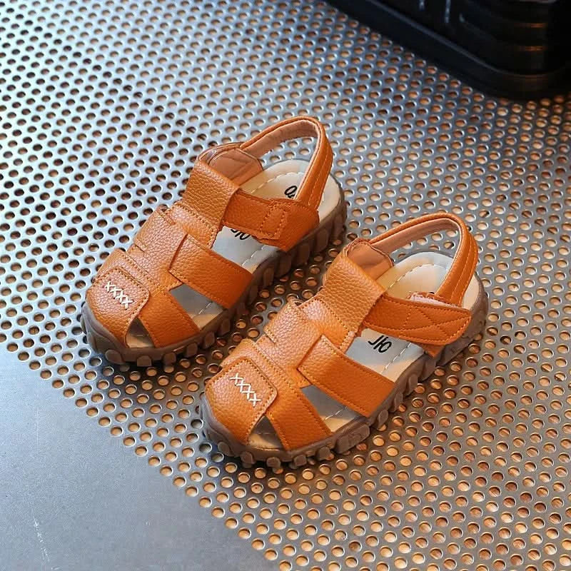 Leather Sandals Boys 2020 100% Soft Leather In Summer The New Boys And Girls Children Beach Shoes Kids Sport Sandals Princess S - M & M Global