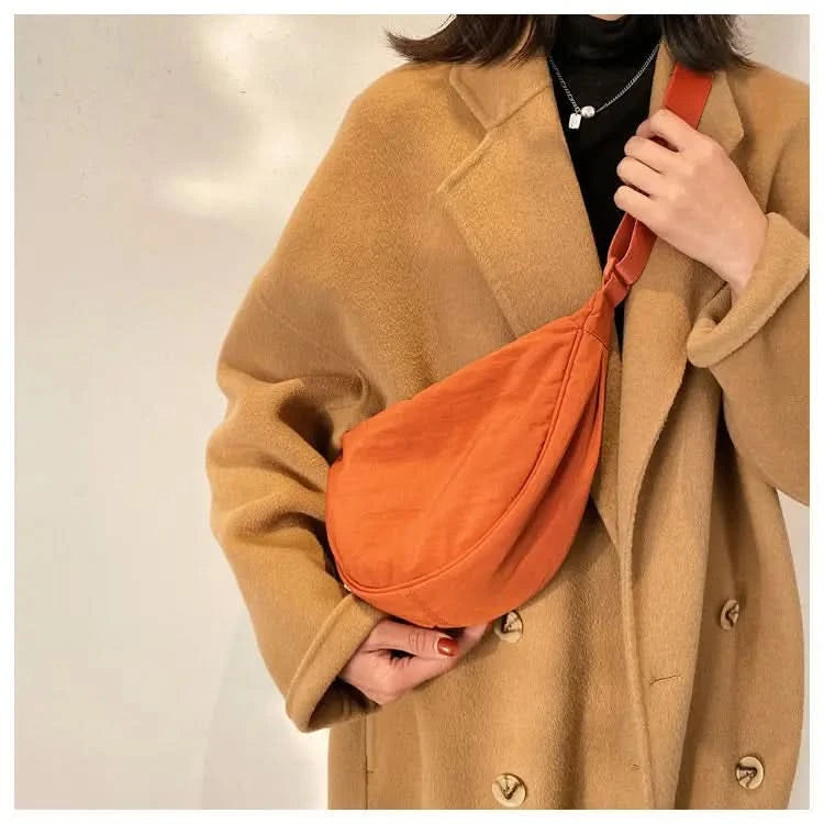 Simple Design Women's Messenger Bag Fashion Ladies Nylon Hobos Small Shoulder Bags Vintage Female Girls Purse Cloth Handbags - M & M Global
