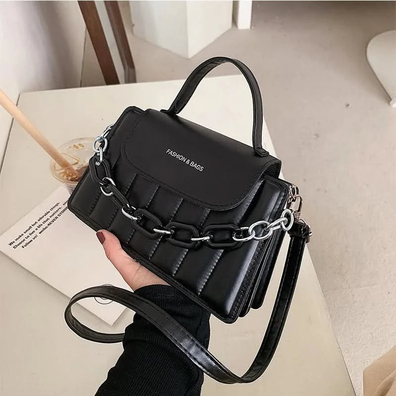 New Chains Shoulder Bag Women Solid Color Crossbody Bag Designer Messenger Handbag and Purse Luxury Top-handle Bag feminina - M & M Global