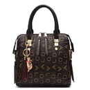 Fashion English Letter Handbag Women PU Leather Tassel Top-handle Bag Luxury Shoulder Bag Large Capacity Lady Tote Design Purse - M & M Global