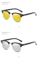 Classic Half Frame Polarized Sunglasses Men Women Retro Rivet Small Sun Glasses Male Popular Black Anti Glare Travelling Shades - M & M Global