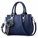 Embroidery Messenger Bags Women Leather Handbags Bags for Women Sac a Main Ladies hair ball Hand Bag - M & M Global