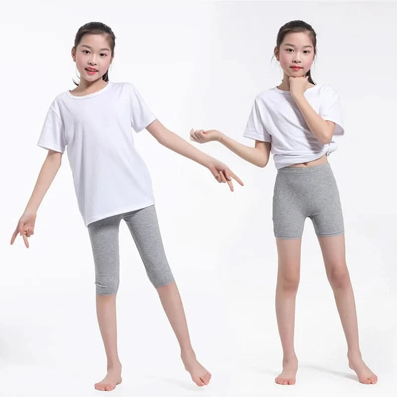3-15Y girls spring summer pants calf-length leggings short Candy Color pants girls legging Knee Length baby girls cotton pants - M & M Global