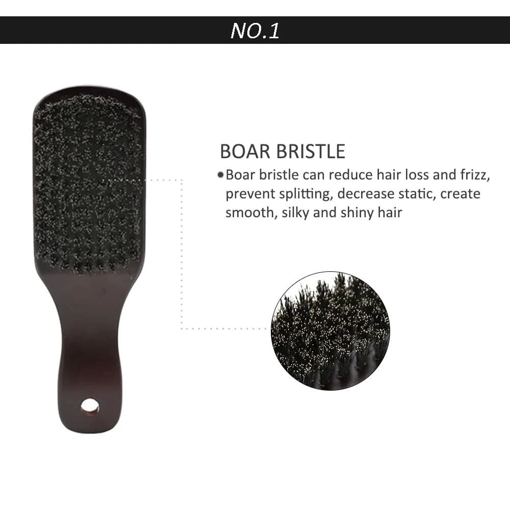 Natural Boar Bristle Beard Brush Men Facial Hair Cleaning Brush Professional Hairbrush Shaving Tools Beard Mustache Brushes - M & M Global