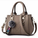 Embroidery Messenger Bags Women Leather Handbags Bags for Women Sac a Main Ladies hair ball Hand Bag - M & M Global