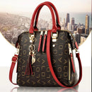 Fashion English Letter Handbag Women PU Leather Tassel Top-handle Bag Luxury Shoulder Bag Large Capacity Lady Tote Design Purse - M & M Global