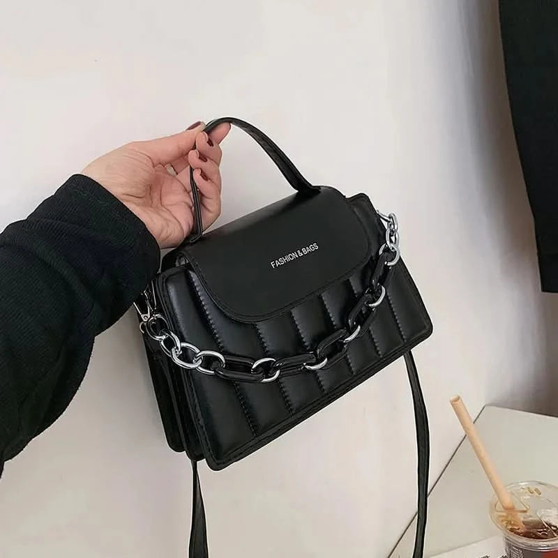 New Chains Shoulder Bag Women Solid Color Crossbody Bag Designer Messenger Handbag and Purse Luxury Top-handle Bag feminina - M & M Global
