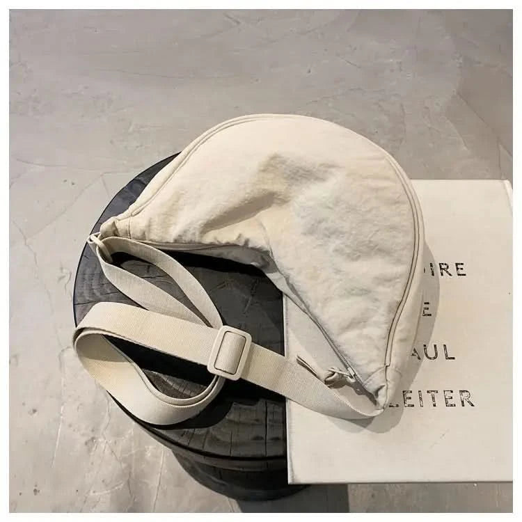 Simple Design Women's Messenger Bag Fashion Ladies Nylon Hobos Small Shoulder Bags Vintage Female Girls Purse Cloth Handbags - M & M Global