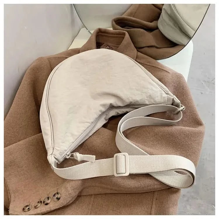 Simple Design Women's Messenger Bag Fashion Ladies Nylon Hobos Small Shoulder Bags Vintage Female Girls Purse Cloth Handbags - M & M Global