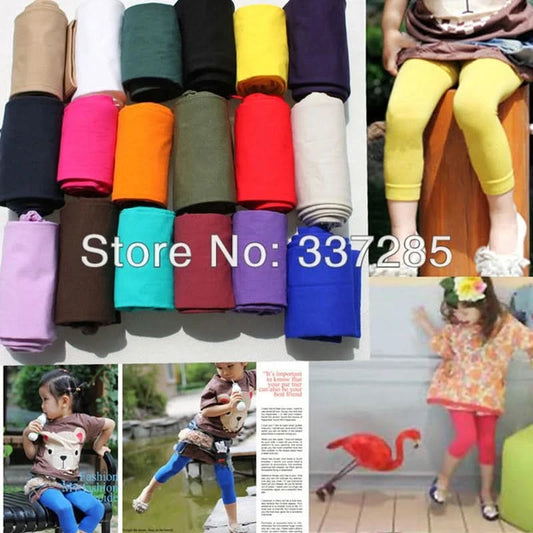 Spring Baby girl Boy nine-point Ballet dance leggings candy colors kids calf-length pants ankle-length Breathable child trousers - M & M Global