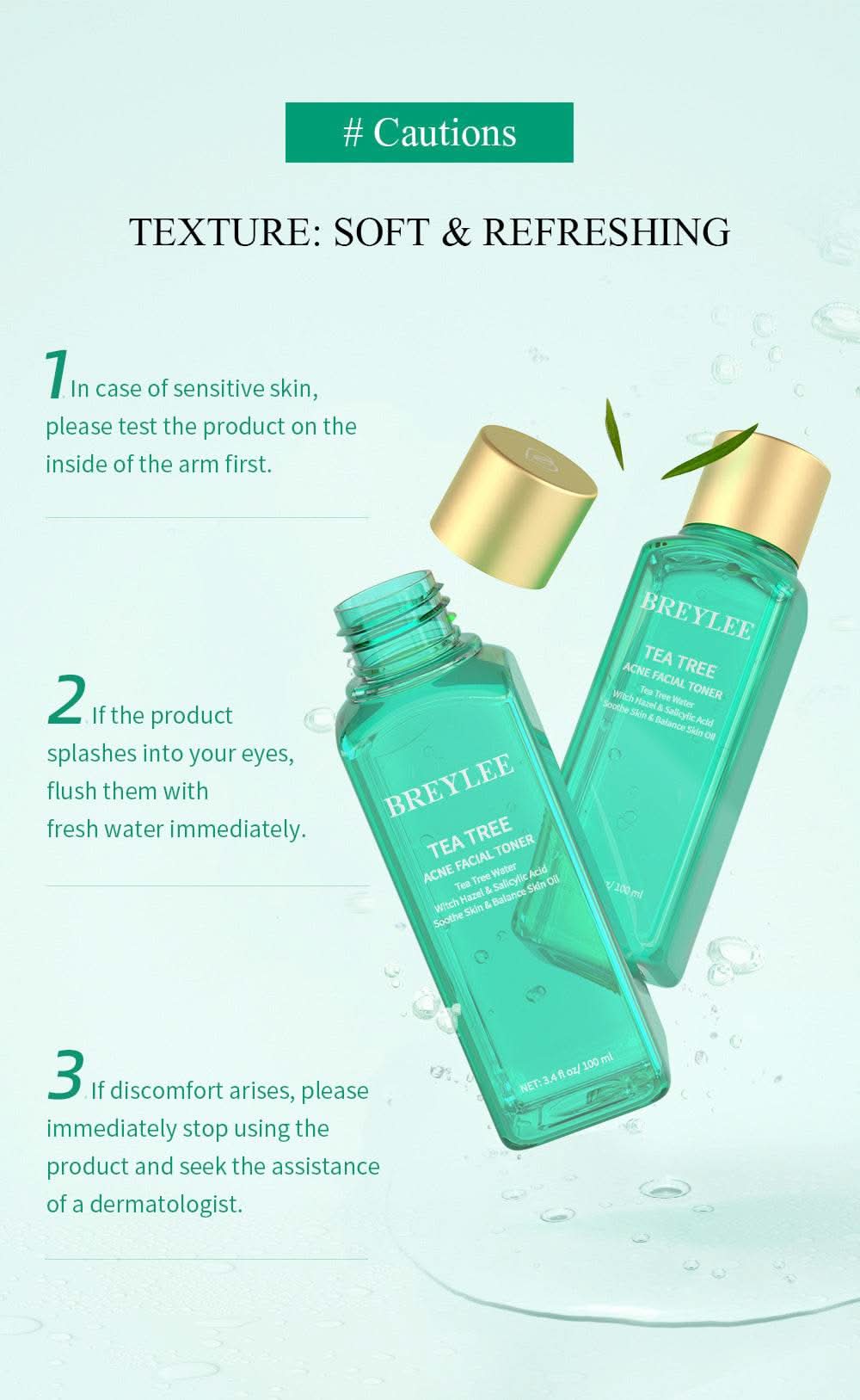 BREYLEE Acne Treatment Set 4pcs Facial Cleanser Toner Serum Cream Skin care - M & M Global