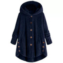 Fashion Trend Autumn and Winter Press-pleated Printed Turn-collar Long-sleeved Shirt Two-piece Furry Coat
