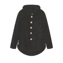 Fashion Trend Autumn and Winter Press-pleated Printed Turn-collar Long-sleeved Shirt Two-piece Furry Coat