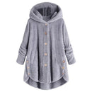 Fashion Trend Autumn and Winter Press-pleated Printed Turn-collar Long-sleeved Shirt Two-piece Furry Coat