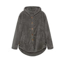 Fashion Trend Autumn and Winter Press-pleated Printed Turn-collar Long-sleeved Shirt Two-piece Furry Coat