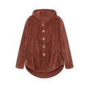 Fashion Trend Autumn and Winter Press-pleated Printed Turn-collar Long-sleeved Shirt Two-piece Furry Coat