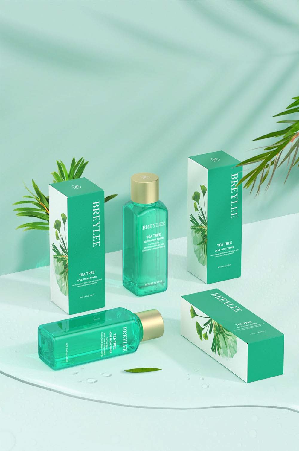 BREYLEE Acne Treatment Set 4pcs Facial Cleanser Toner Serum Cream Skin care - M & M Global