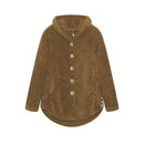 Fashion Trend Autumn and Winter Press-pleated Printed Turn-collar Long-sleeved Shirt Two-piece Furry Coat