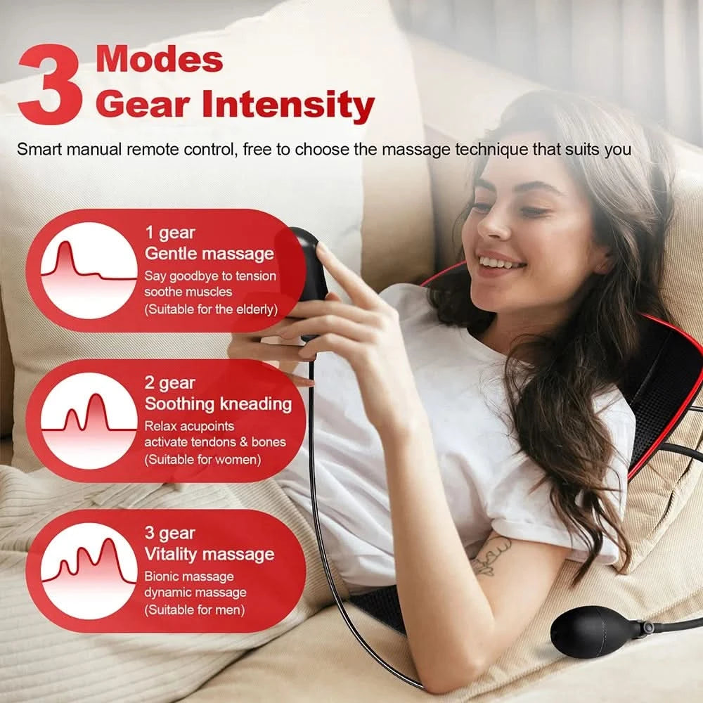 Shoulder Neck Back Trapezius Massage Pillow Shiatsu Kneading Cervical Ttraction Body Massager Car Back Pillow - M & M Global